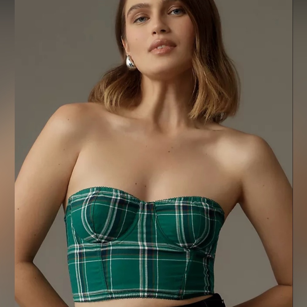 🆕💎RARE/SOLD OUT💎ANTHROPOLOGIE Plaid Bustier, Size Medium